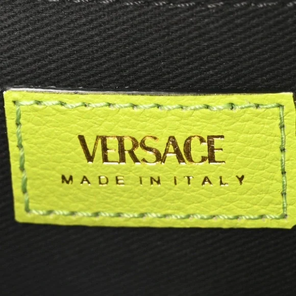 Versace Medusa shoulder bag with Dust bag grained calfskin Lime NEW - Picture 7 of 12
